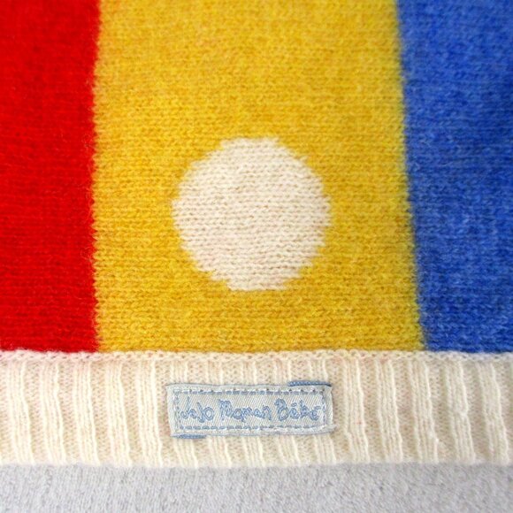 Wool Baby Blanket Jojo Maman Bebe Unisex Bright Colour Polka Dot - Picture 4 of 7